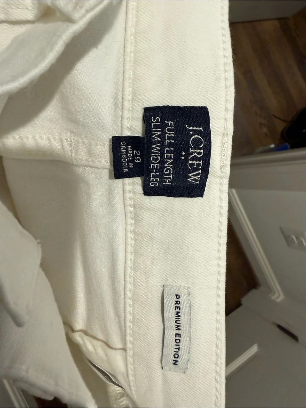 JCrew Sailor slim wide-leg jean in white